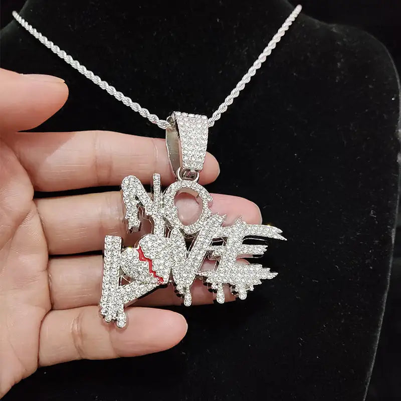 Cuban Chains NO LOVE Necklace Pendants